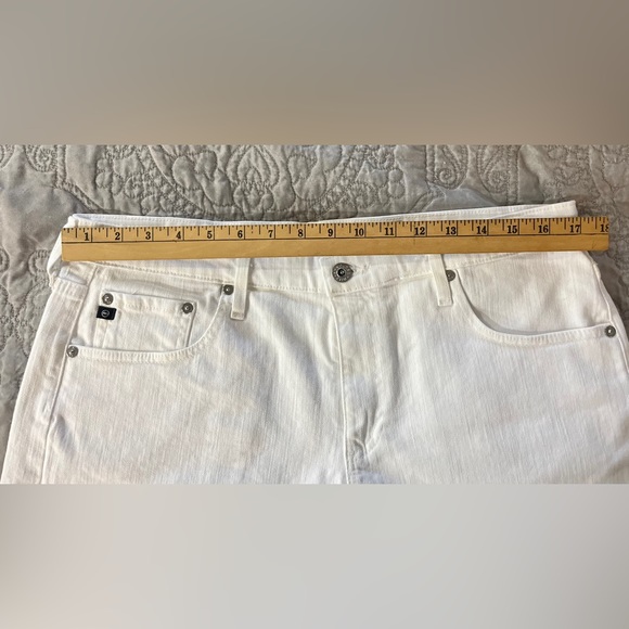 NWT AG Hailey Ex Boyfriend Roll-up Cuffed White Denim Shorts Size 32 - Picture 9 of 15